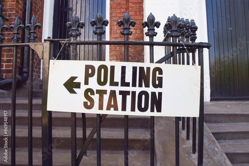  A Polling Station sign in London, UK photo
