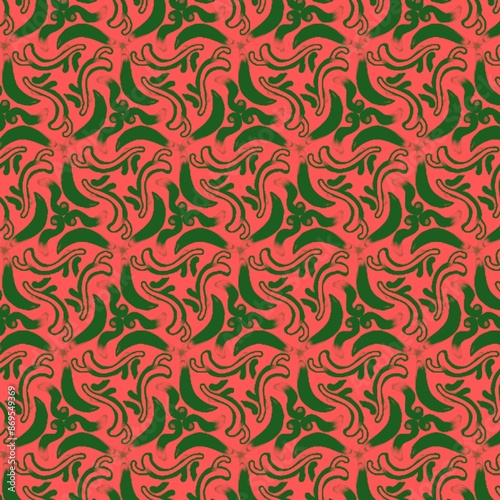 Seamless pattern design with ornament motifs 