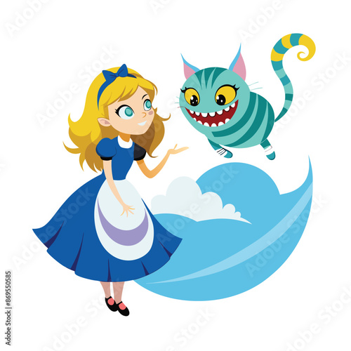 wonderland alice vector illustration