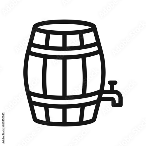 Barrel of beer icon Black line art vector