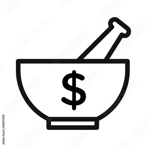 Business Remedy icon Black line art vector