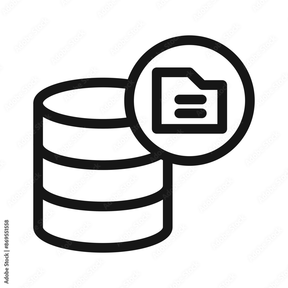 Data storage icon Black line art vector Data storage icon Black line art vector