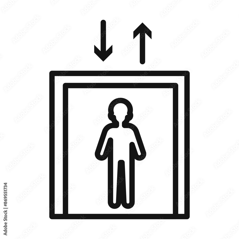elevator lift icon Black line art vector elevator lift icon Black line art vector