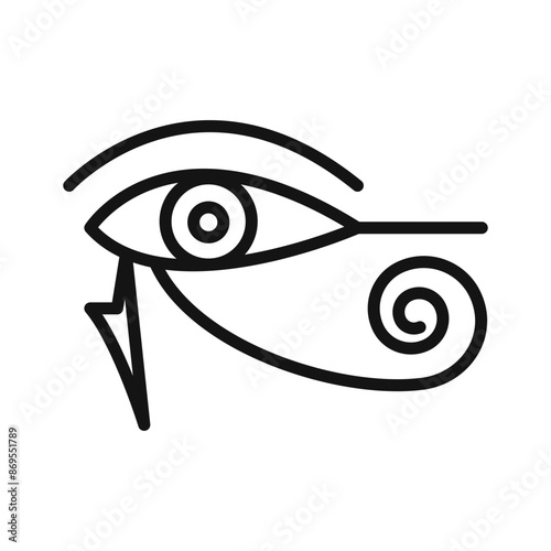 Eye of Horus Egypt Deity icon Black line art vector