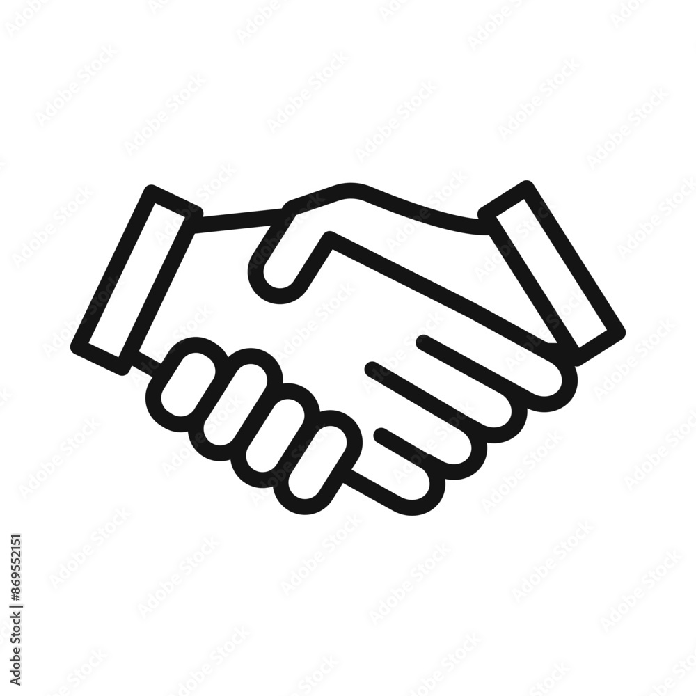 Handshake icon Black line art vector Handshake icon Black line art vector