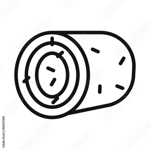 Hay bale icon Black line art vector
