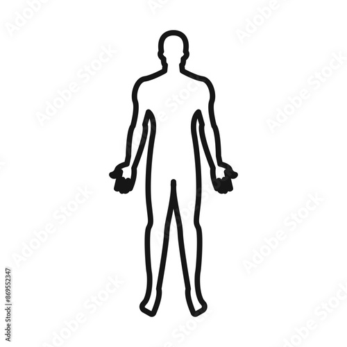 human body anatomy icon Black line art vector