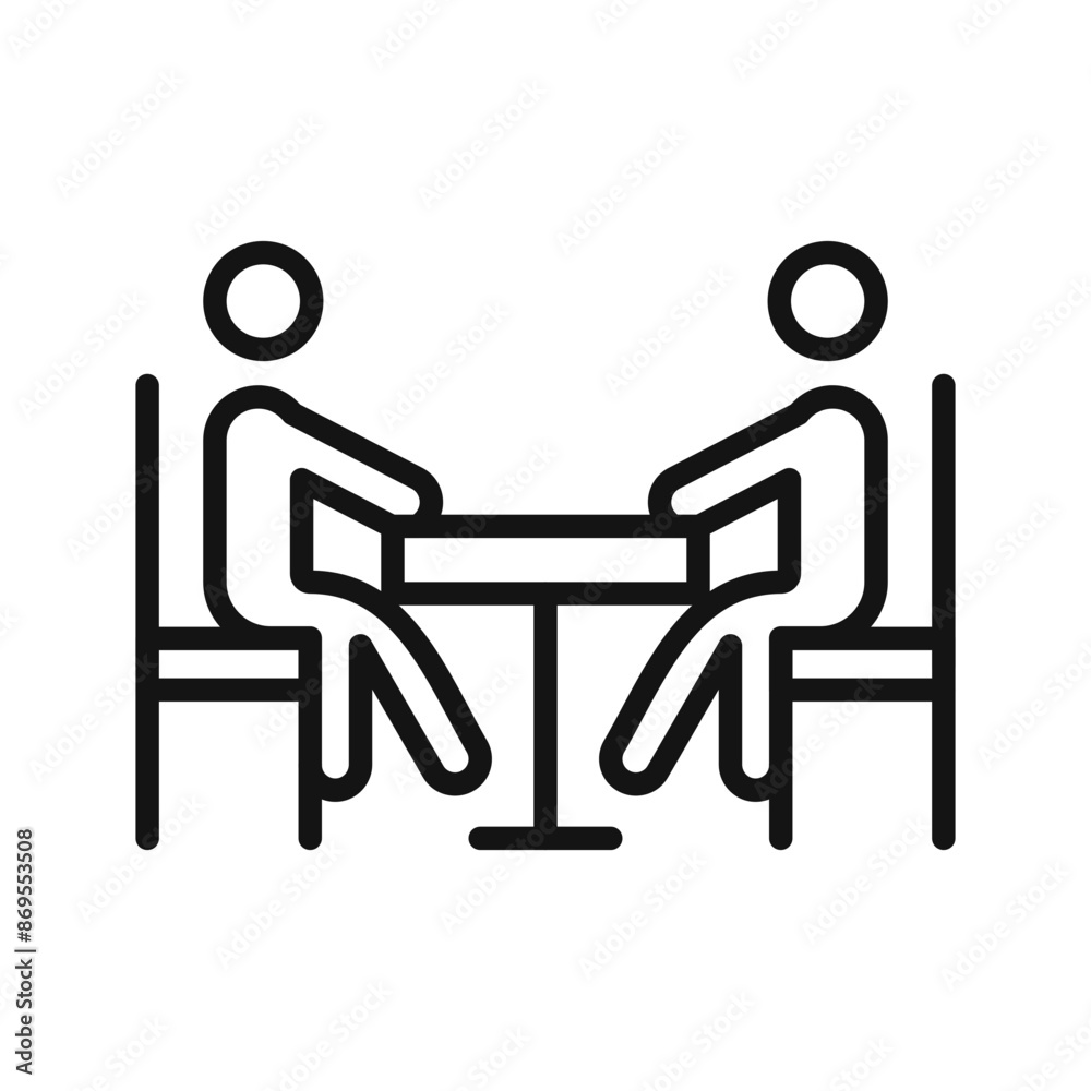 Job interview icon Black line art vector Job interview icon Black line art vector