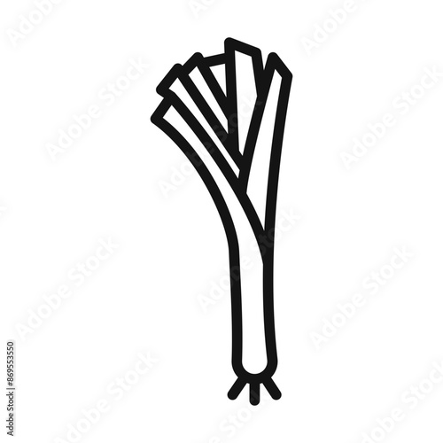 leek icon Black line art vector