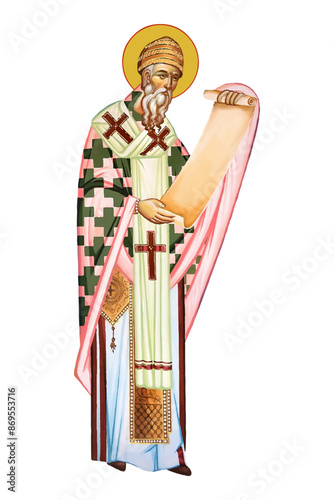 Saint Spyridon, Bishop of Trimythous in Byzantine style isolated