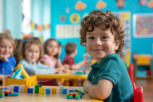 Photography of children portrait from Ireland in a preschool or kindergarten class.