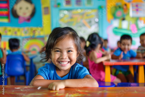 Photography of children portrait from Philippines in a preschool or kindergarten class.