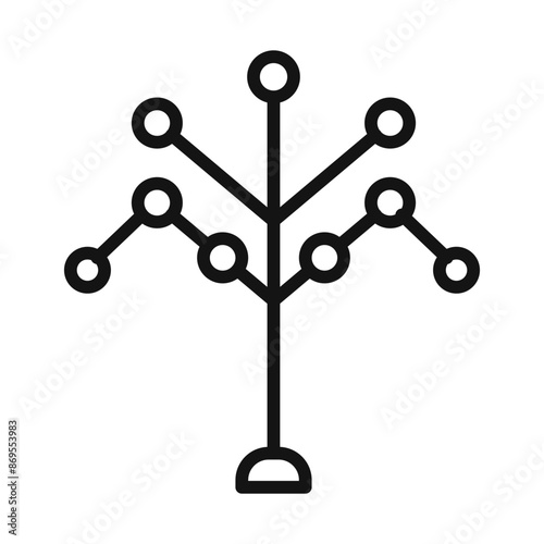 Phylogenetic tree icon Black line art vector photo