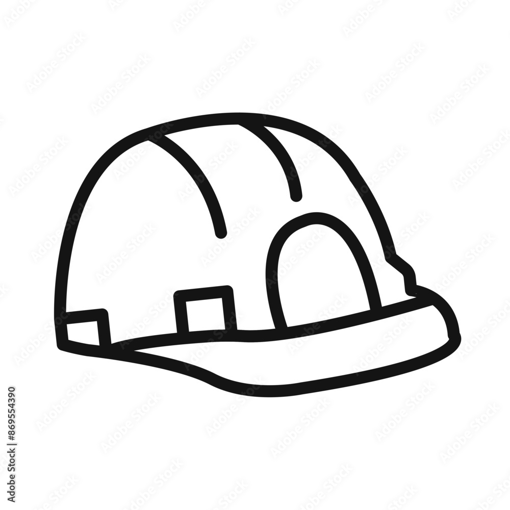 Safety helmet icon Black line art vector Safety helmet icon Black line art vector