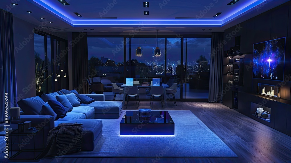 Smart house concept with integrated technology visuals Smart house concept with integrated technology visuals