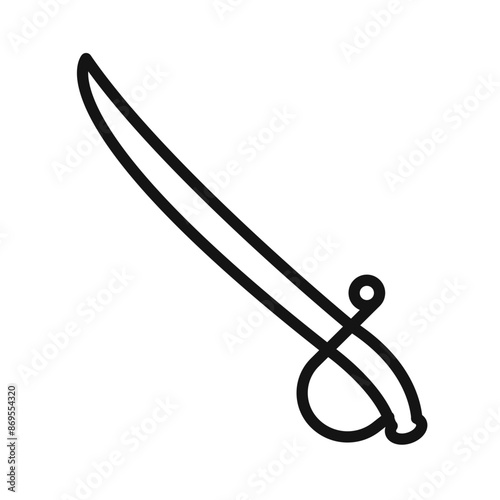 sabre icon Black line art vector