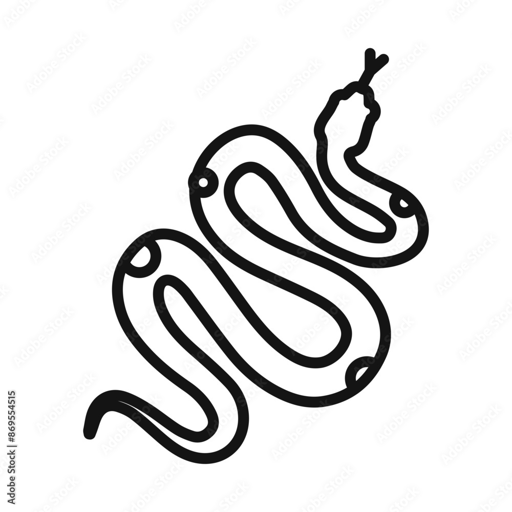 Fototapeta premium Snake icon Black line art vector