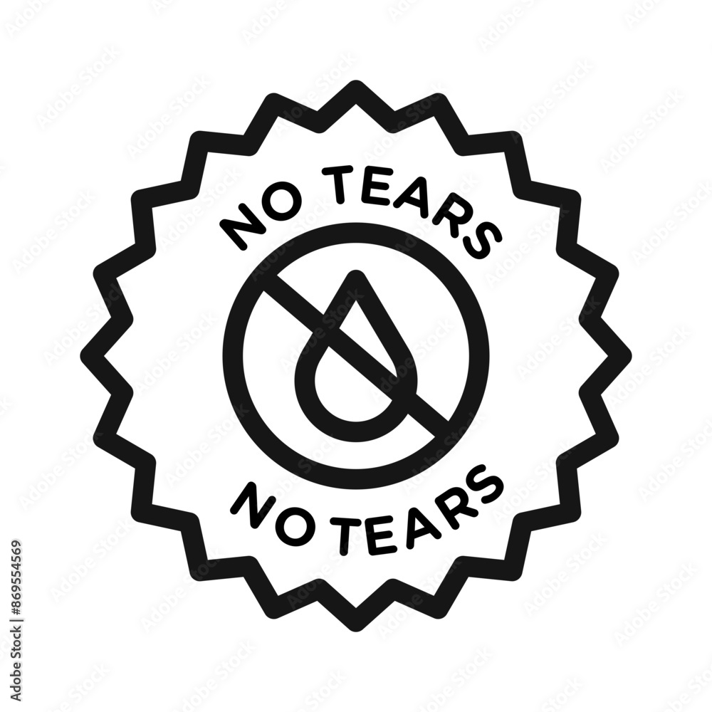 Tears free icon Black line art vector Tears free icon Black line art vector