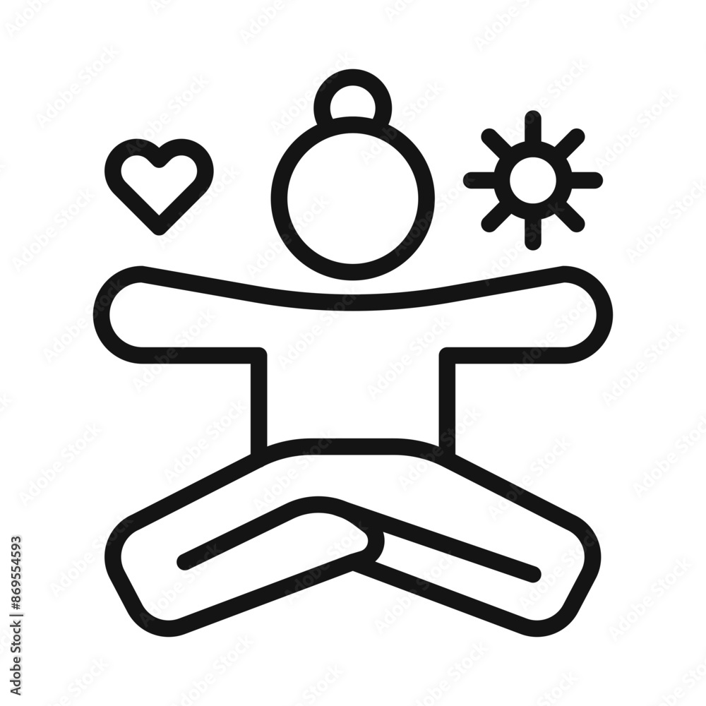 stress management icon Black line art vector stress management icon Black line art vector