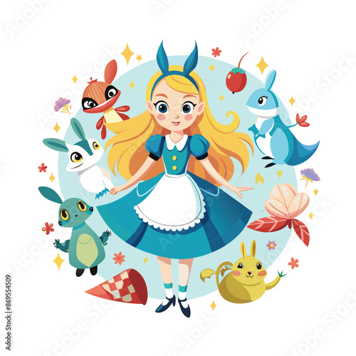wonderland alice vector illustration