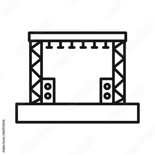 Stage icon Black line art vector