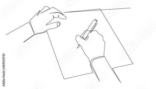 continuous line drawing of employment contract signature.one line drawing of employment agreement vector.line vector illustration.isolated white background