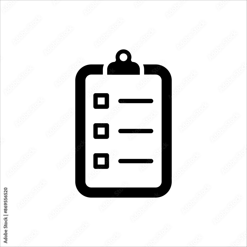 Clipboard icon. Vector illustration isolated on white background Clipboard icon. Vector illustration isolated on white background