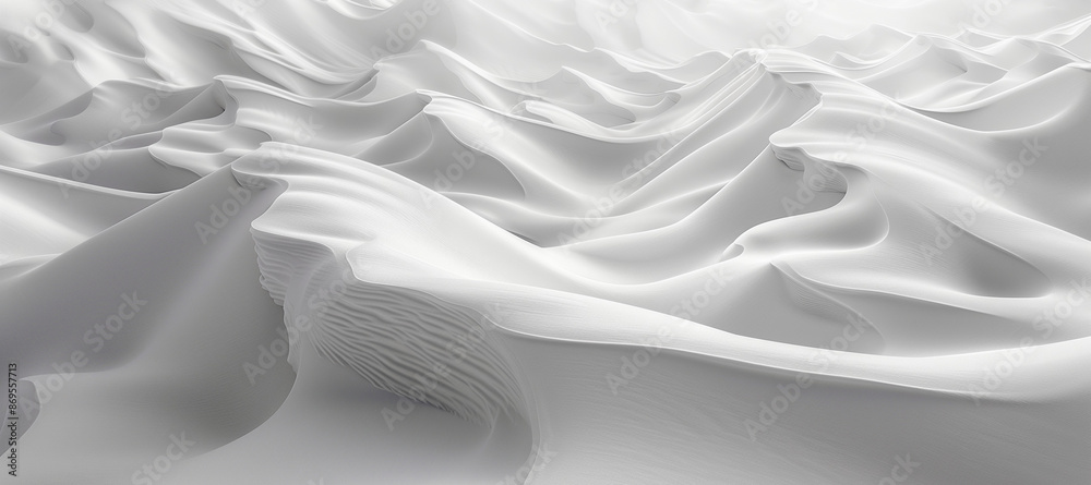 Obraz premium Smooth White Sand Dunes with Wind Patterns