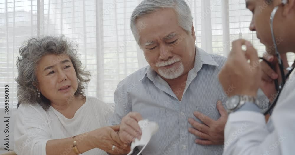 Doctor visit and check up health for Elder couples at home