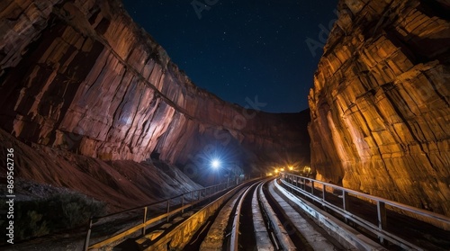 Night view of a copper mine head in NSW Australia