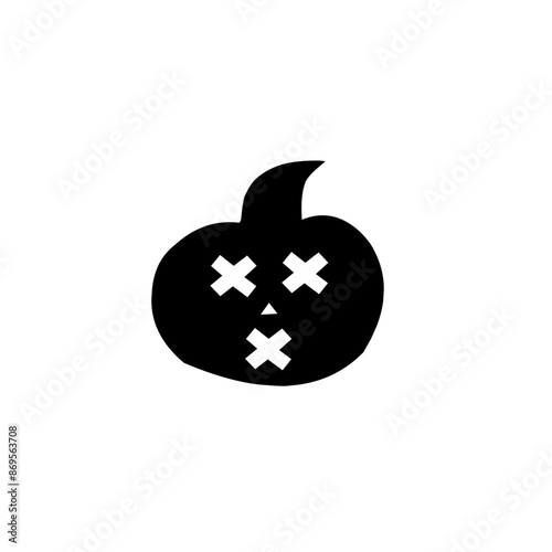 Halloween pumpkin silhouette set vector illustration.
