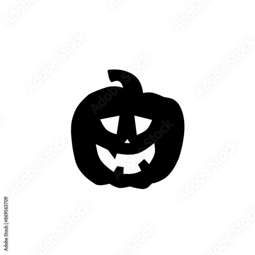 Halloween pumpkin silhouette set vector illustration.