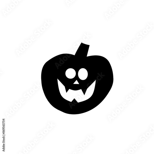 Halloween pumpkin silhouette set vector illustration.