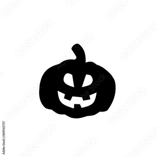 Halloween pumpkin silhouette set vector illustration.