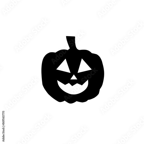 Halloween pumpkin silhouette set vector illustration.