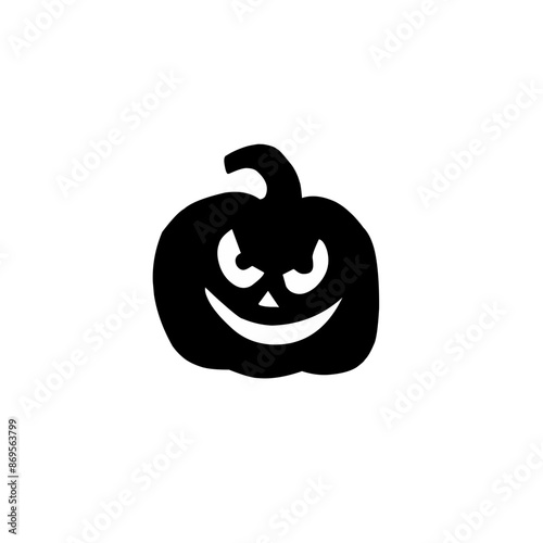Halloween pumpkin silhouette set vector illustration.