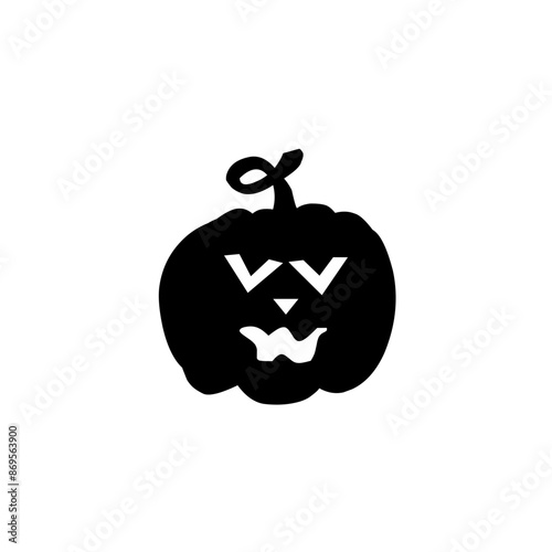 Halloween pumpkin silhouette set vector illustration.
