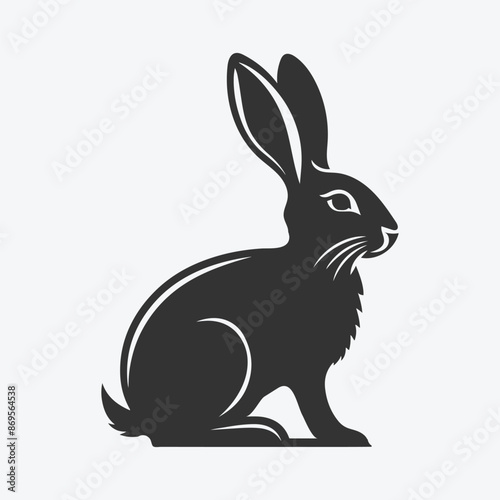 Majestic Hare Silhouette, Ideal for Artistic and Design Endeavors