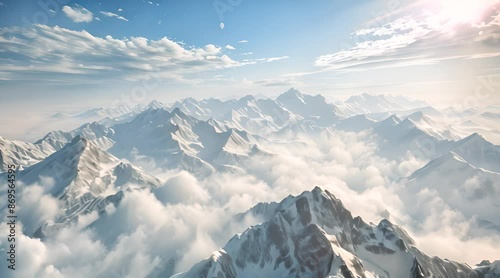 Wallpaper Mural mountains in the snow Torontodigital.ca