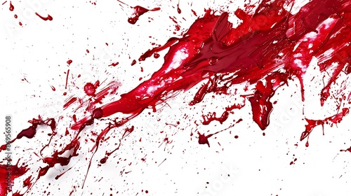 Wallpaper Mural Dynamic ruby paint splatters capturing the essence of movement and energy on a background of white. Torontodigital.ca