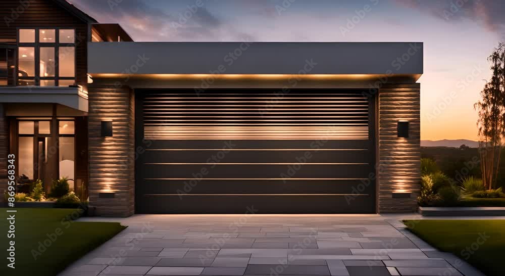 Garage door of a house. Garage door of a house.