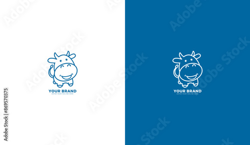 Dairy cow logo. Cow icon, milk, cow mascot. Graphic vector illustration design