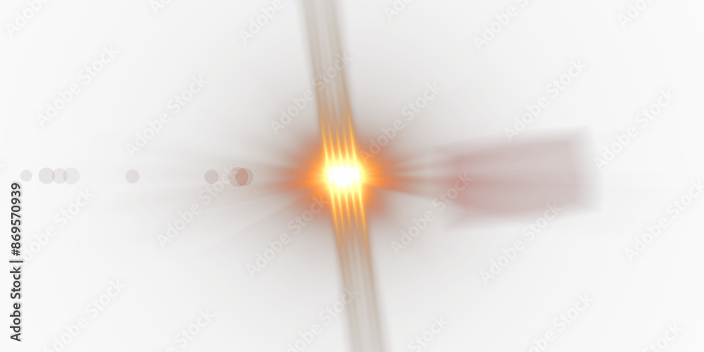 Glow effect. Star sparkles on a transparent background. Light Effects, lens flares, Sun flash with rays or spotlight and bokeh. Glow flare light effect.