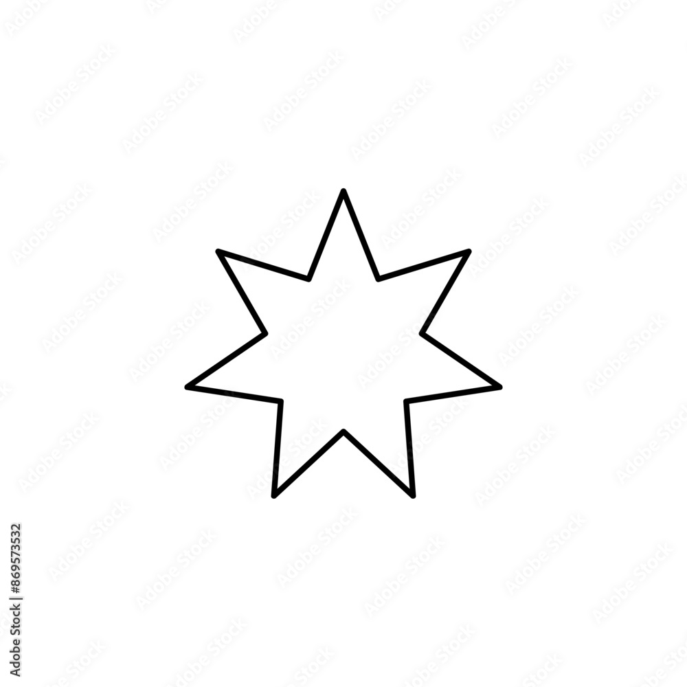 Star with seven corners. Sign, symbol, black and white vector illustration. Star with seven corners. Sign, symbol, black and white vector illustration.