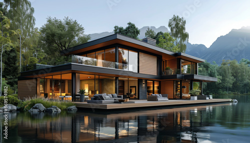 Modern Lakefront House with Expansive Views