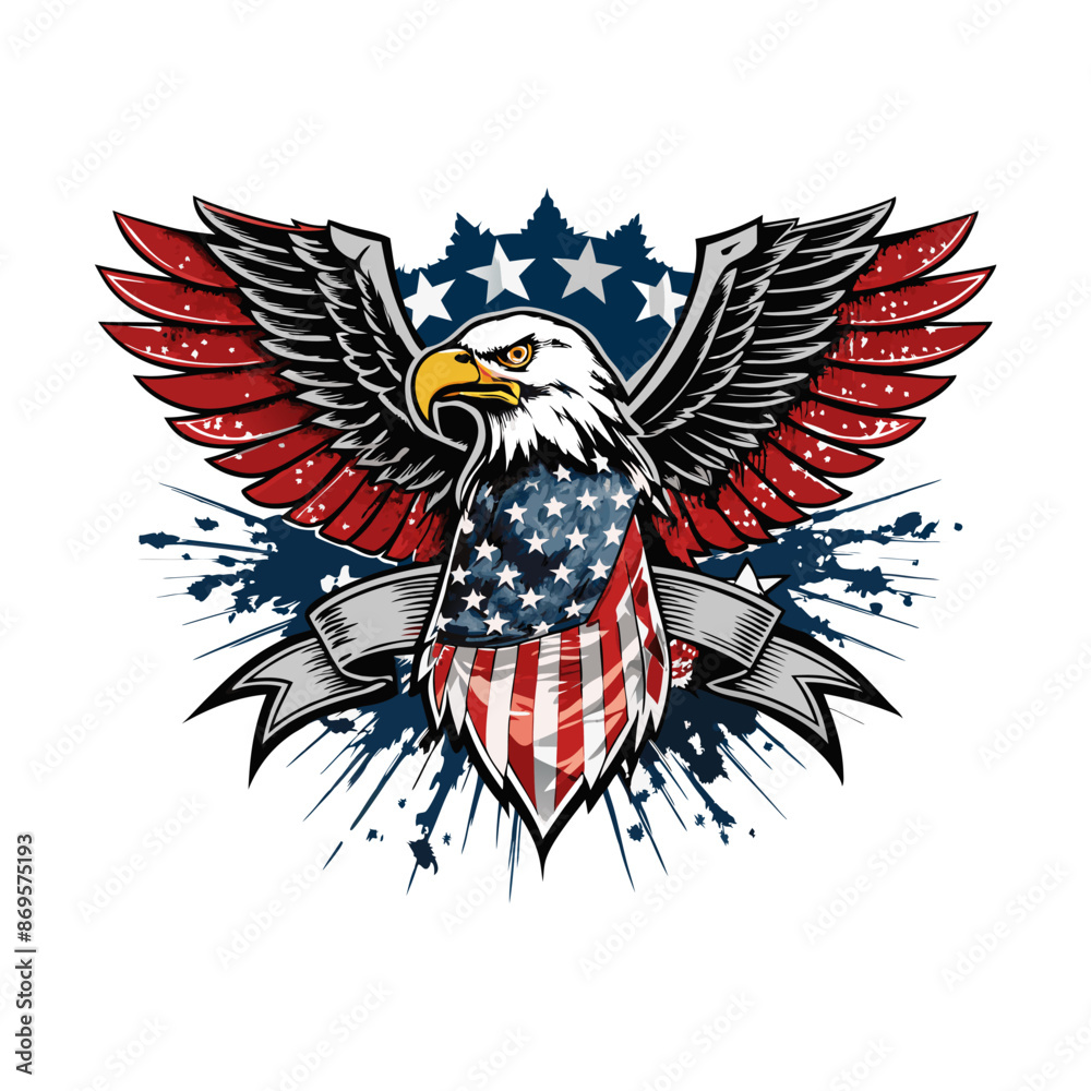Obraz premium american eagle with wings