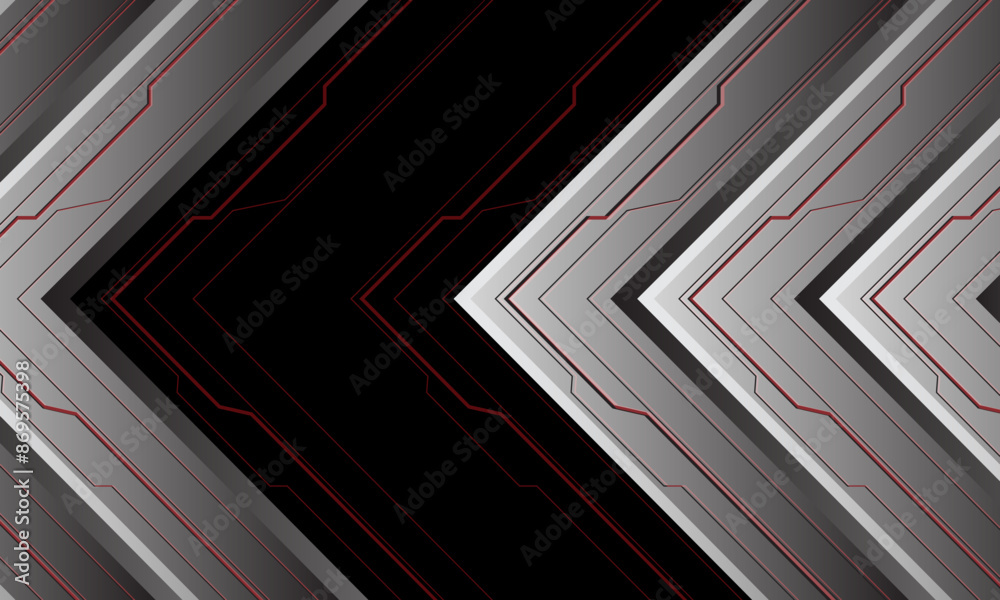 Abstract silver arrow cyber direction geometric on black design modern futuristic technology creative background vector Abstract silver arrow cyber direction geometric on black design modern futuristic technology creative background vector