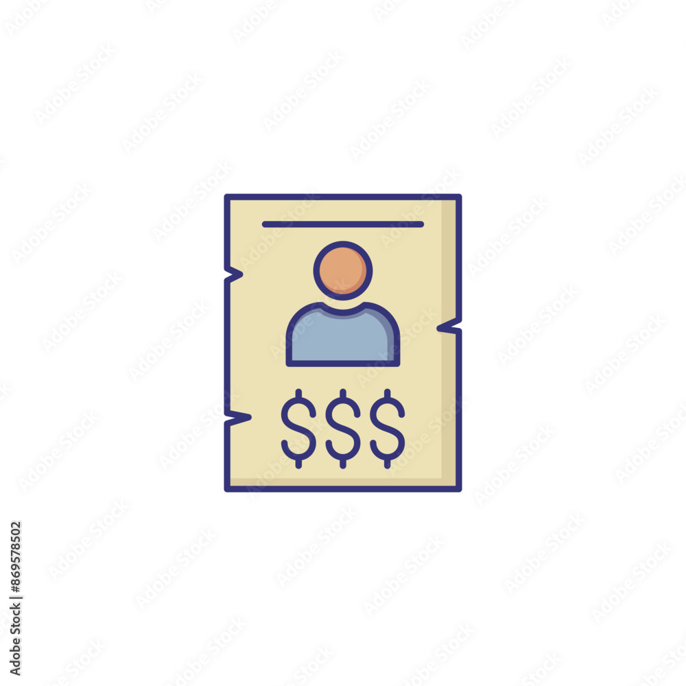 Wanted line icon. Lost, criminal, reward. Crime concept. Can be used for topics like law enforcement, justice, investigation Wanted line icon. Lost, criminal, reward. Crime concept. Can be used for topics like law enforcement, justice, investigation