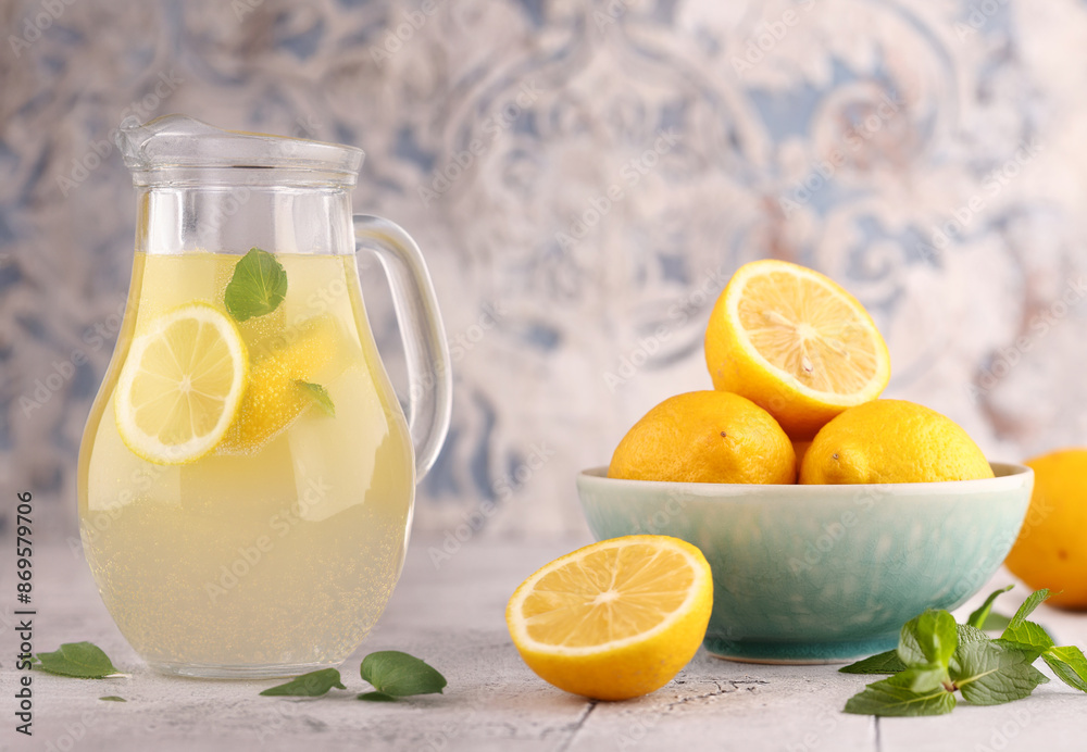 natural homemade lemonade and fresh lemons natural homemade lemonade and fresh lemons