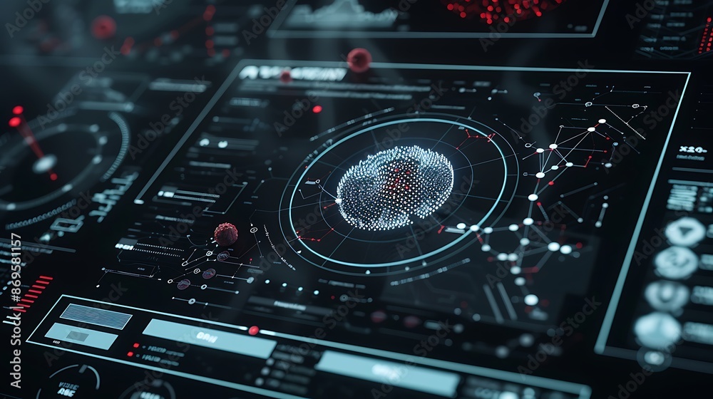 Fototapeta premium Futuristic Interface with Data Visualization